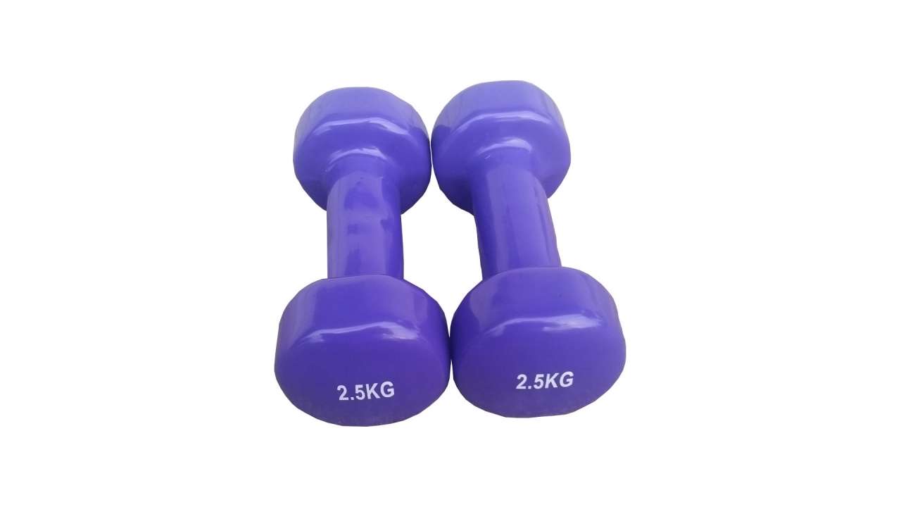 Bučice 2.5kg, tegovi za noge 2.5kg i pilates lopta 85cm