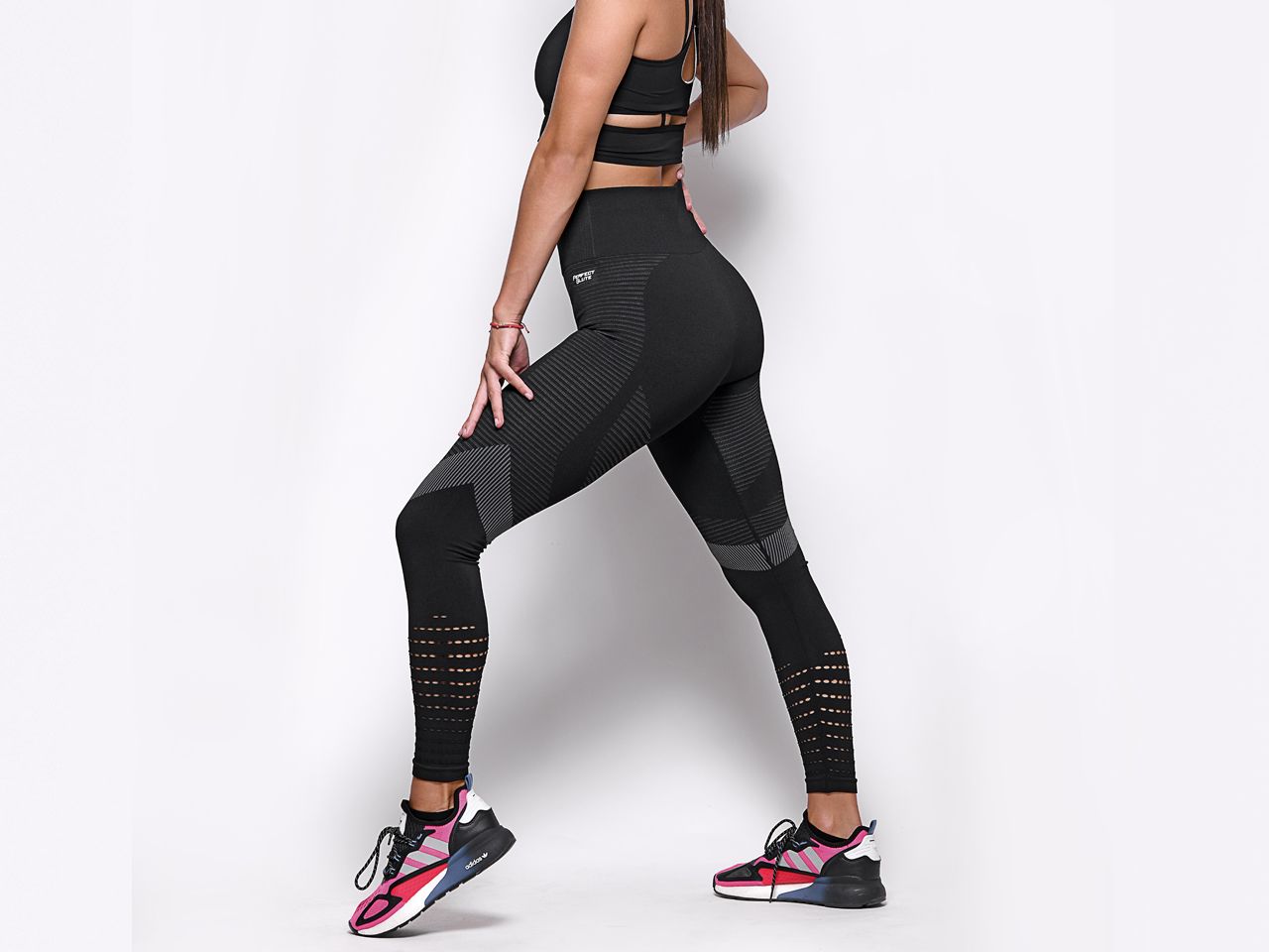 Fitness Tajice Black Gray Perfect Glute