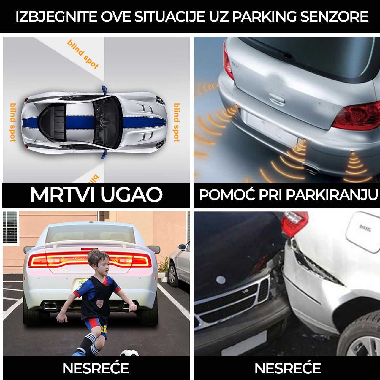 Auto parking senzori (bušenje branika) - crni