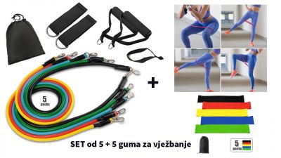 Set 10 rastezljivih traka za vježbanje za ruke i noge