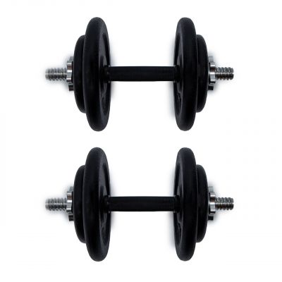 2 bučice po 14kg (4x5kg, 4x2kg)