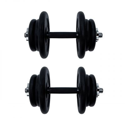 2 bučice po 18kg (4x5kg, 8x2kg)